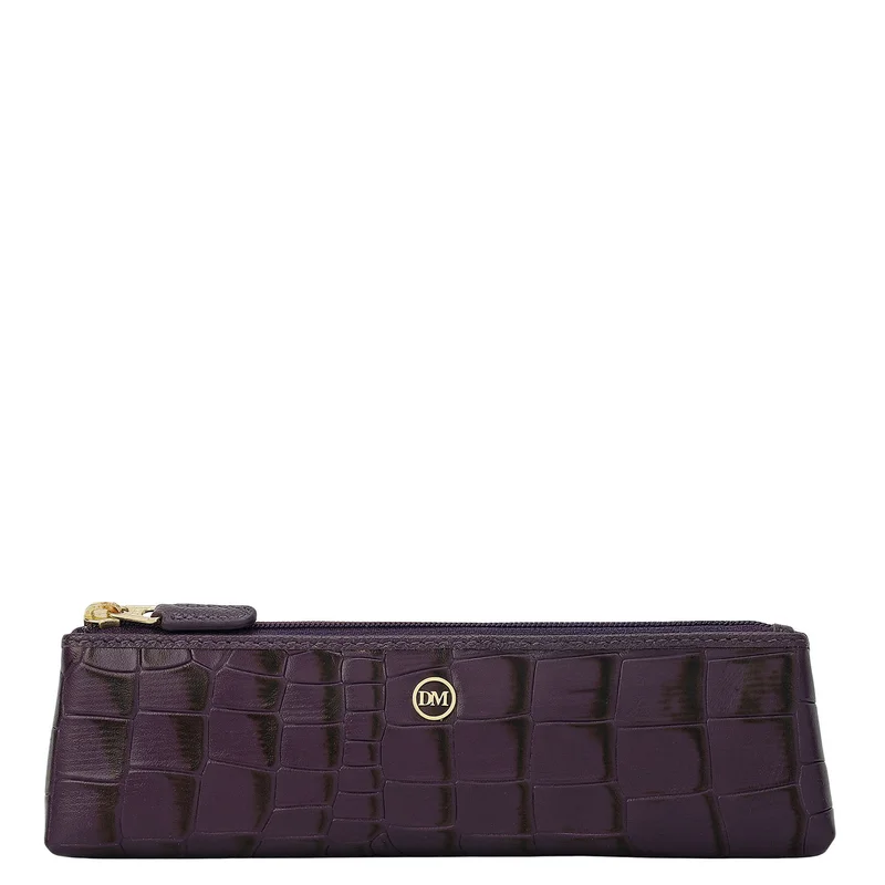 Da Milano Grapevine Croco Leather Multi Pouch - Grapevine  | Best Price UAE